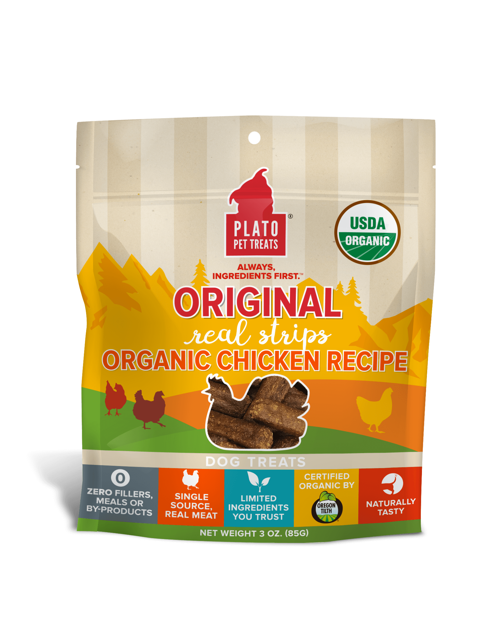 Plato Organic Chicken Strips Dog Treats Plato Organic Chicken Strips Dog Treats