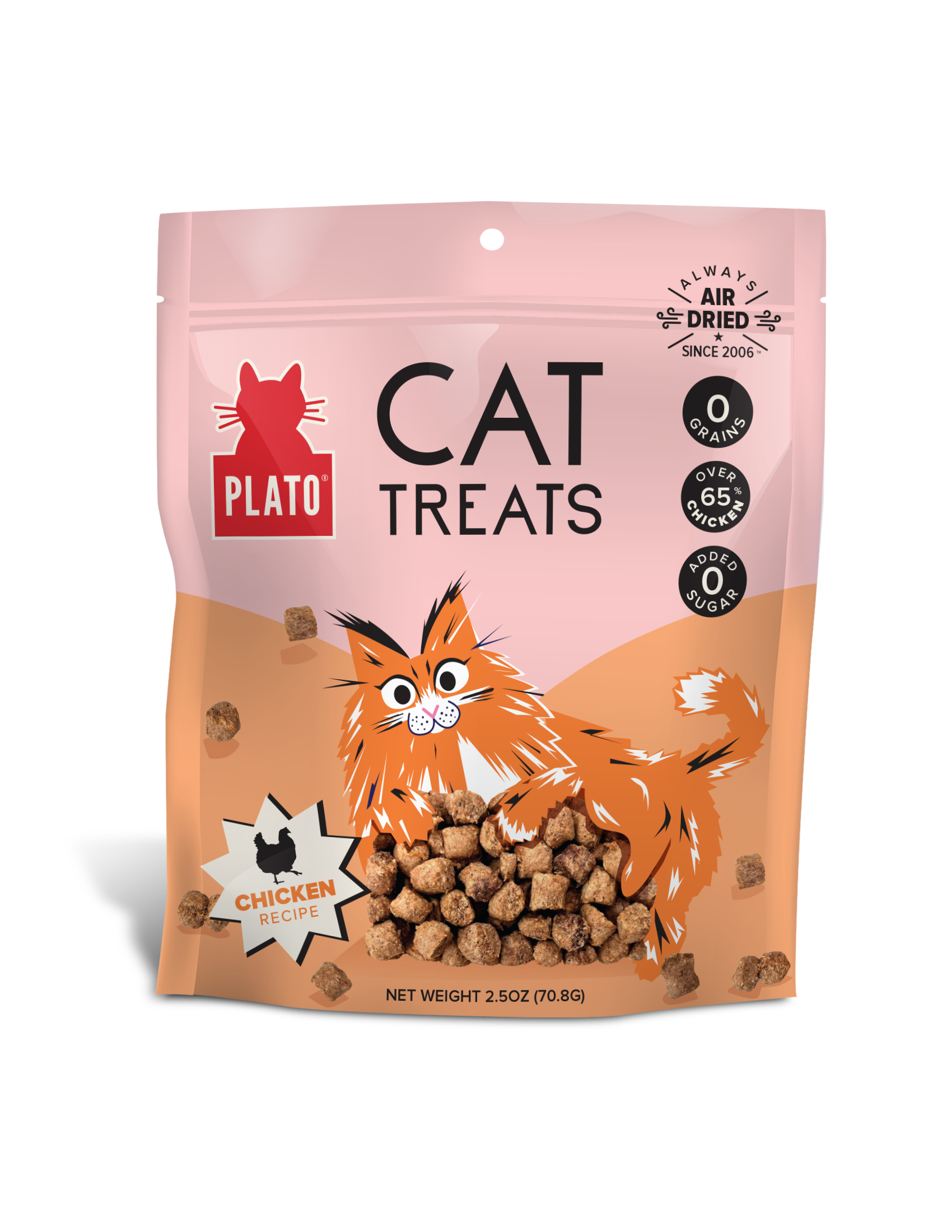 Plato Air Dried Cat Treats Chicken Recipe 2.5oz