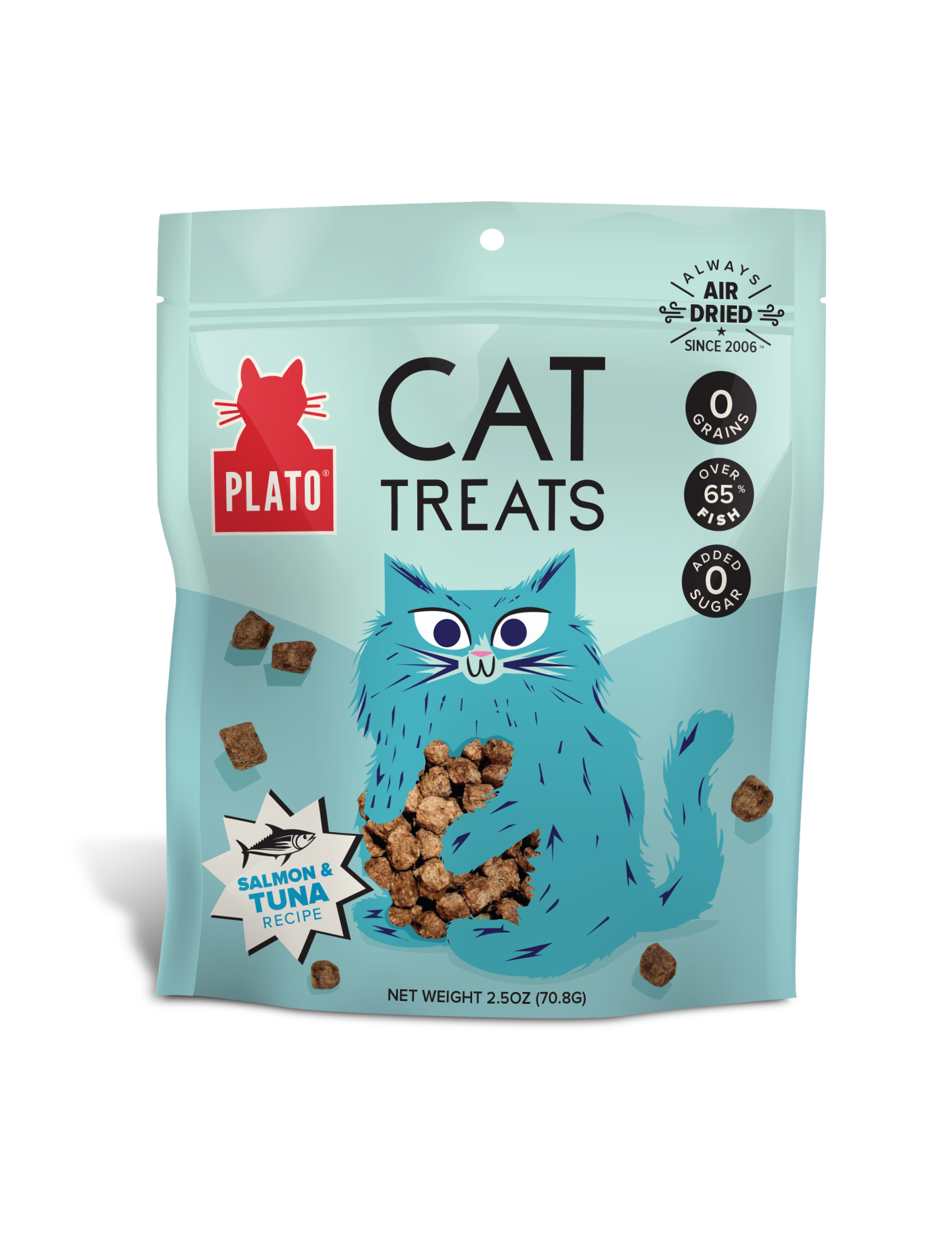 Plato Air Dried Cat Treats Tuna Salmon Recipe 2.5oz