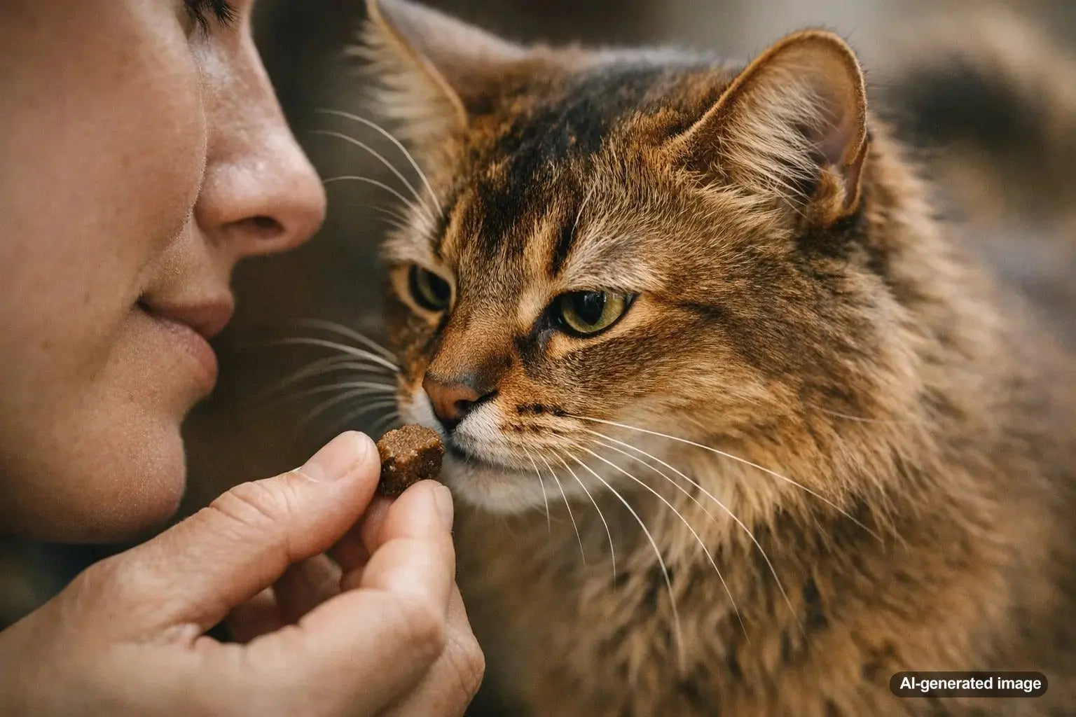 A curious cat with its tail raised, illustrating feline tail language and body communication