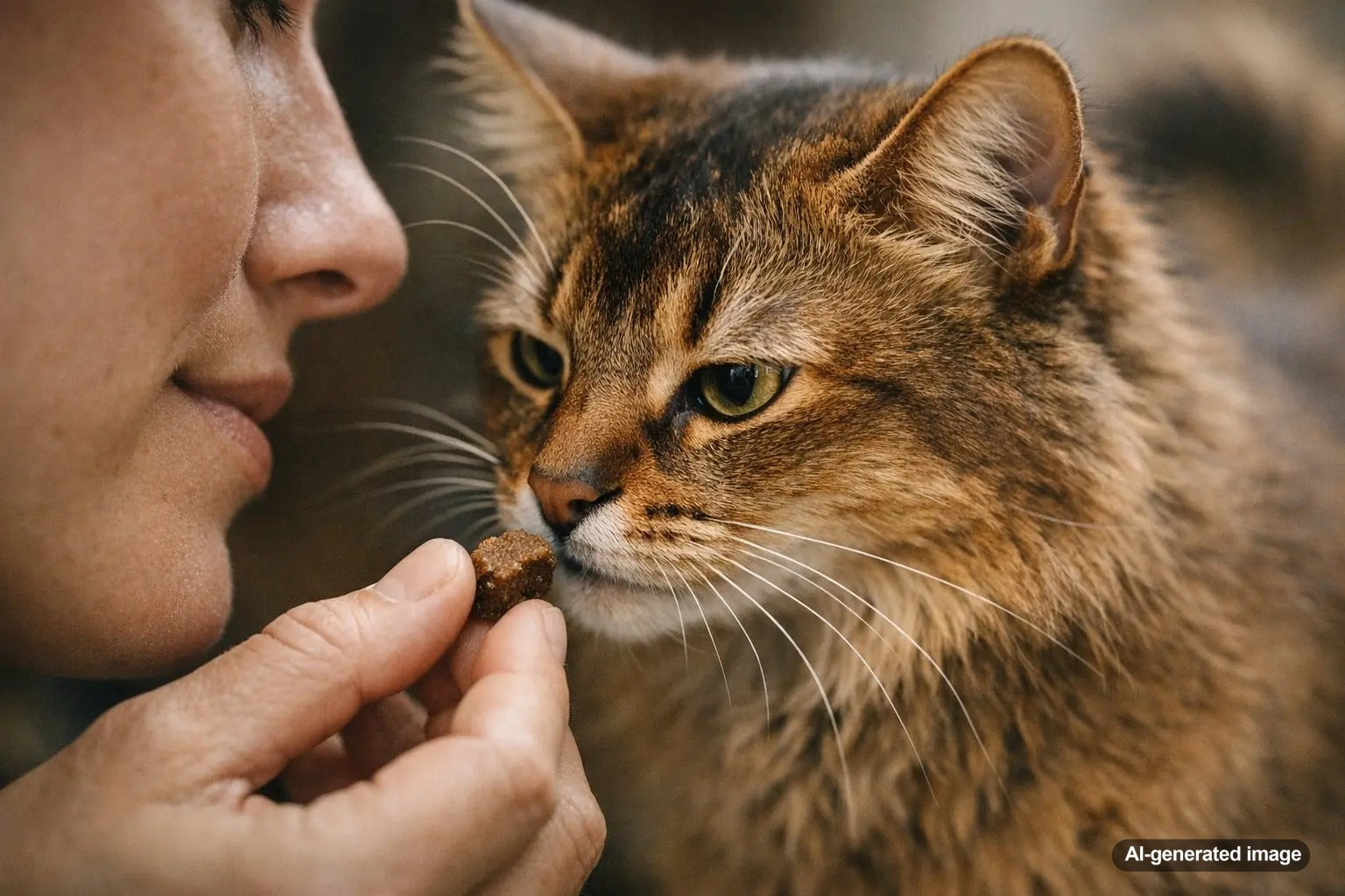 A curious cat with its tail raised, illustrating feline tail language and body communication