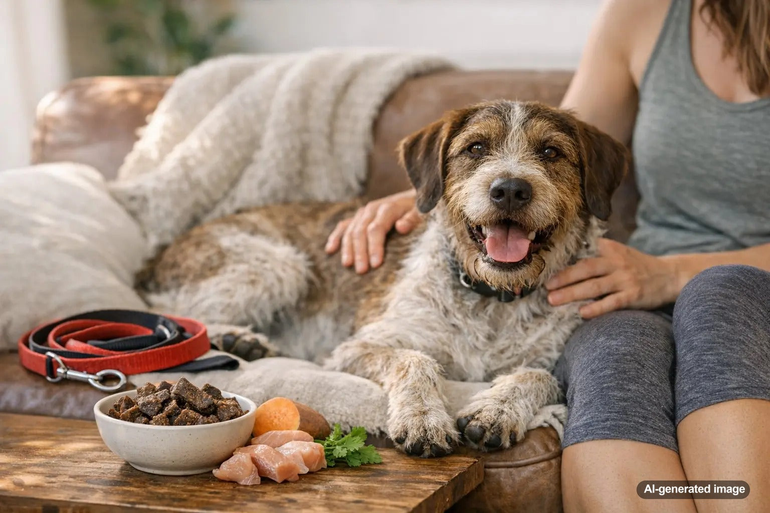 Air-dried dog treats arranged for a blog about what they are and why dog owners love them