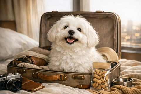 Always smiling Coton de Tulear enjoying a travel-friendly routine with their owner