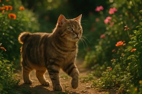 American Bobtail cat relaxing indoors