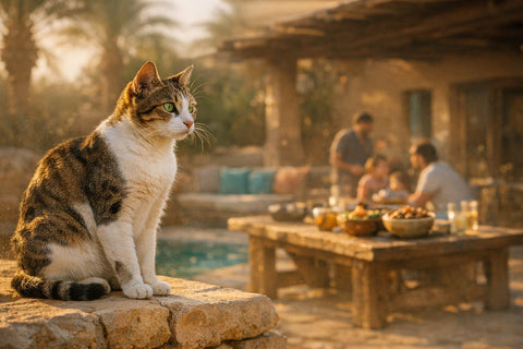 Arabian Mau cat showcasing its athletic build and desert-adapted features