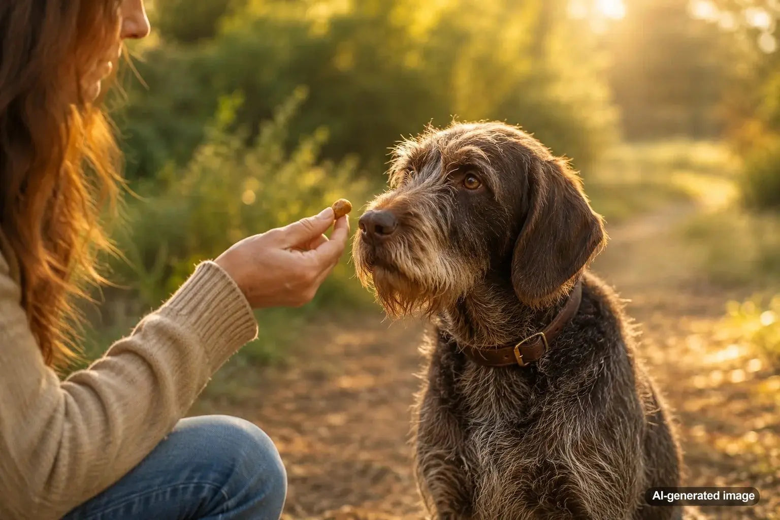 Dog owner selecting simple treats for a dog with ingredient sensitivities