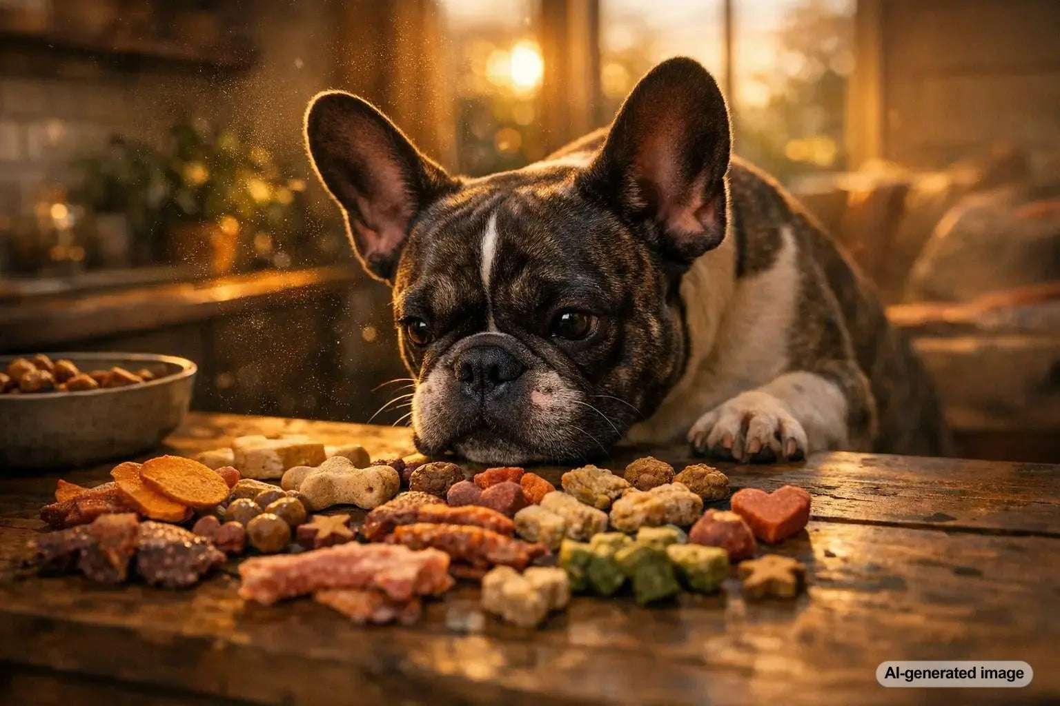 French Bulldog with bat-like ears close-up