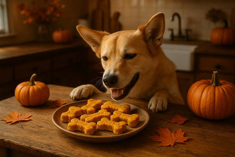 Are pumpkin treats good for constipated dogs featured image showing pumpkin dog treats