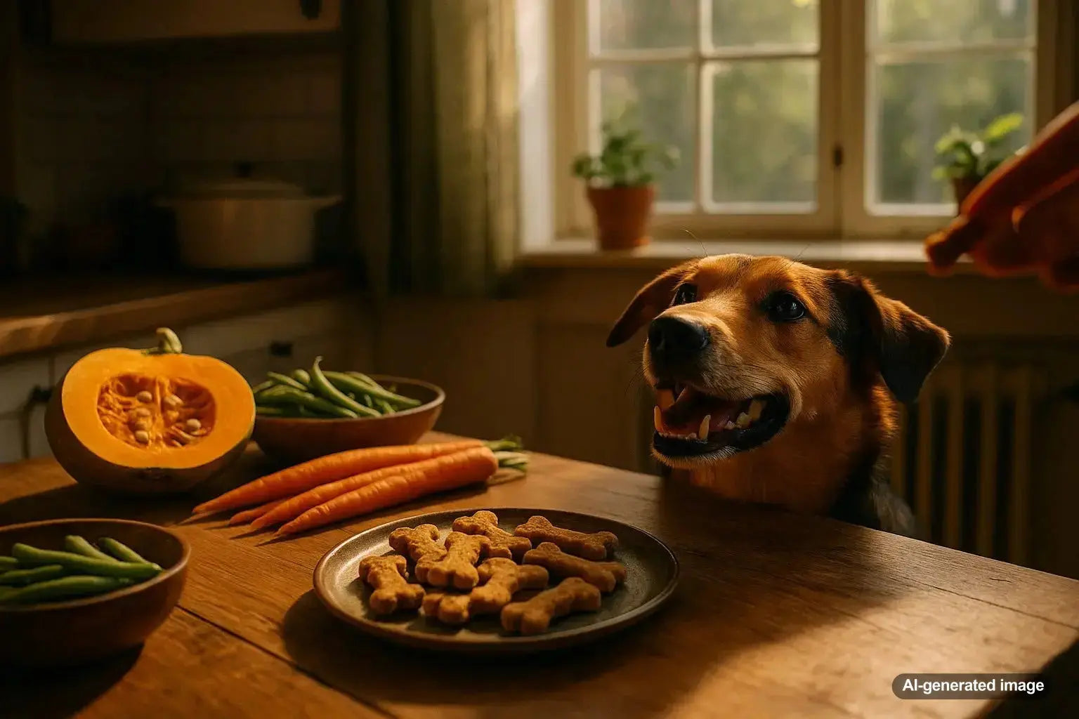 Dog enjoying natural treats that support digestion and anal gland health