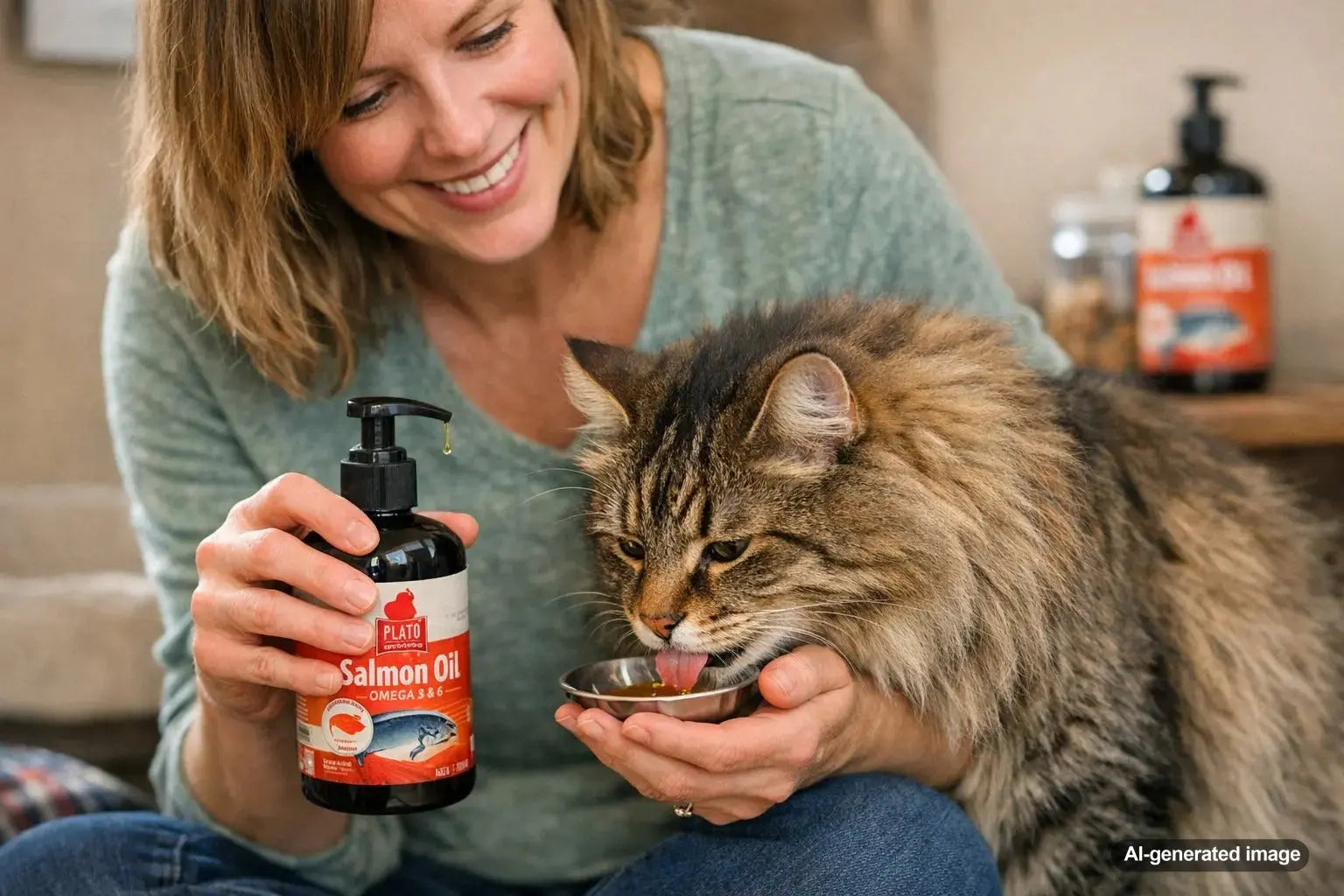 Dog enjoying salmon oil benefits for joint and immune health