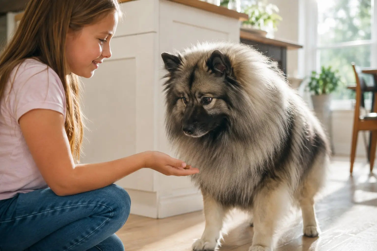 Happy family with kids spending time outdoors with friendly family dogs