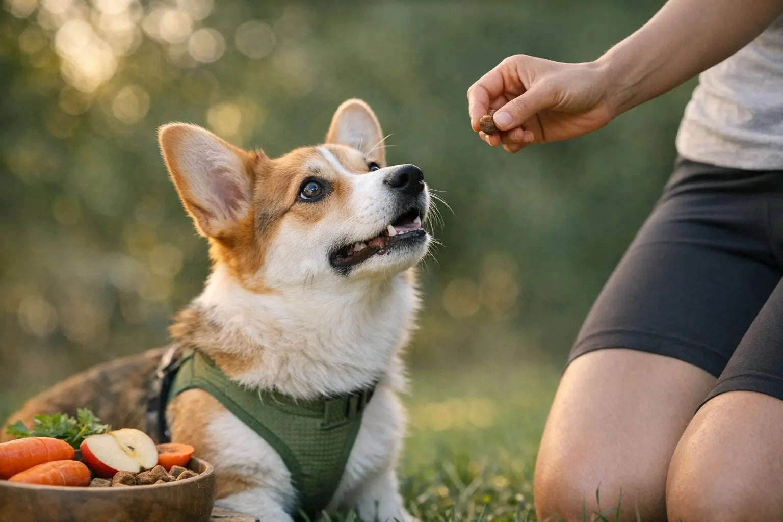 Puppy enjoying gentle bite-size training treats for fast rewards without upsetting their tummy