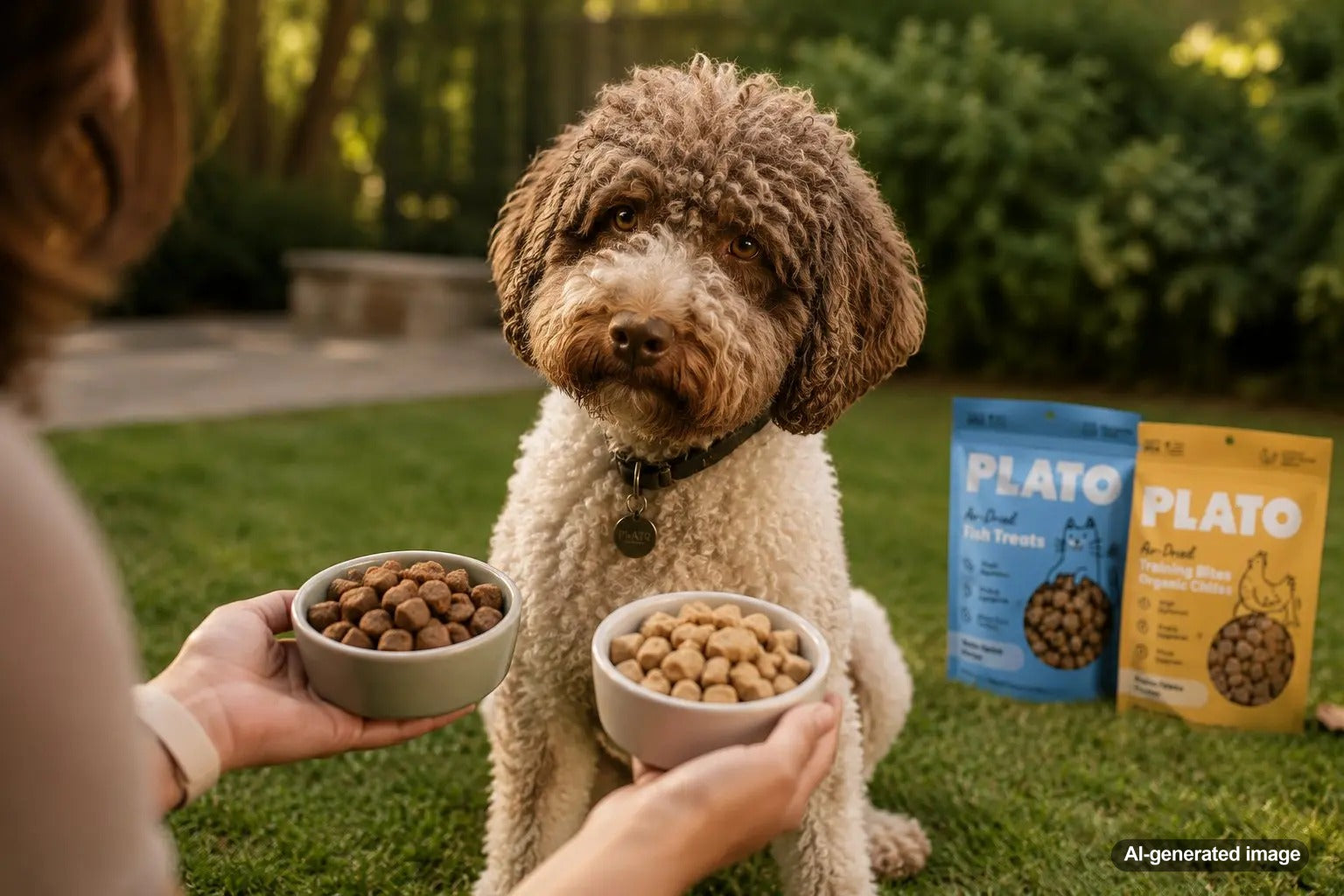 Dog enjoying a thoughtful rotation of air dried dog treats and freeze dried dog treat alternatives