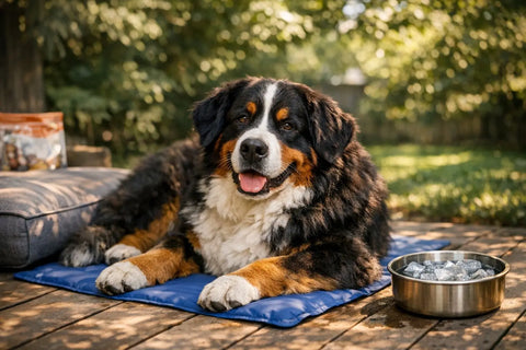 Bernese Mountain Dog staying cool and comfortable with joint support during warm weather