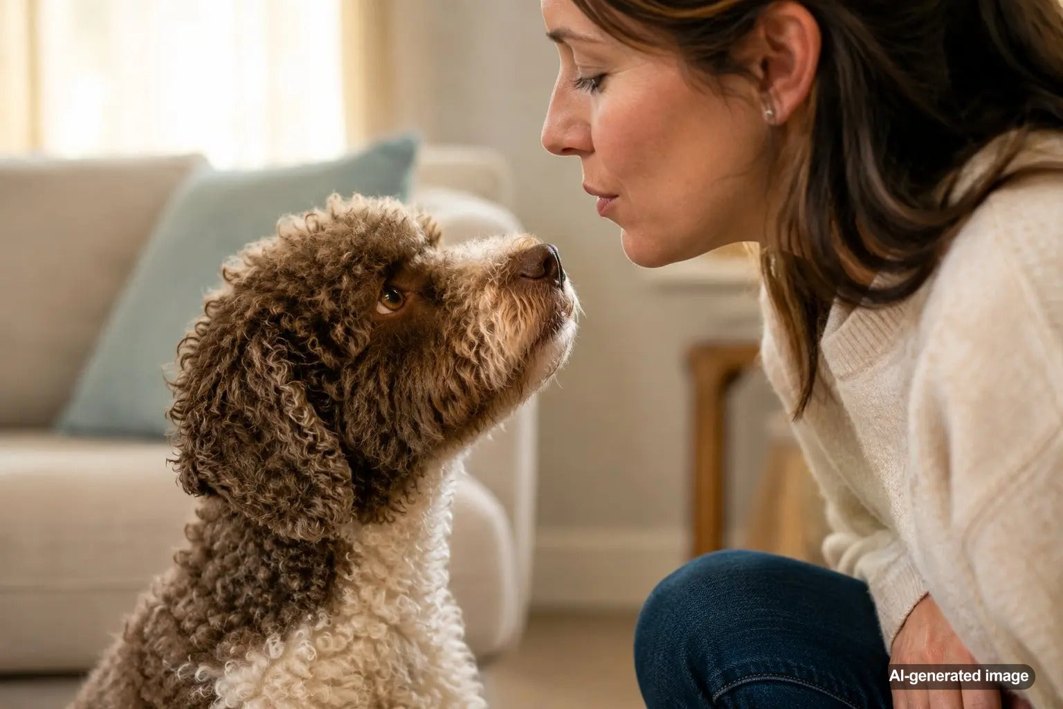 Dog scent detection and breath analysis concept showing canine smelling ability and health awareness theme