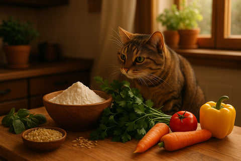 Image of a cat enjoying a treat from Plato Pet Treats, emphasizing kidney-friendly options for cats