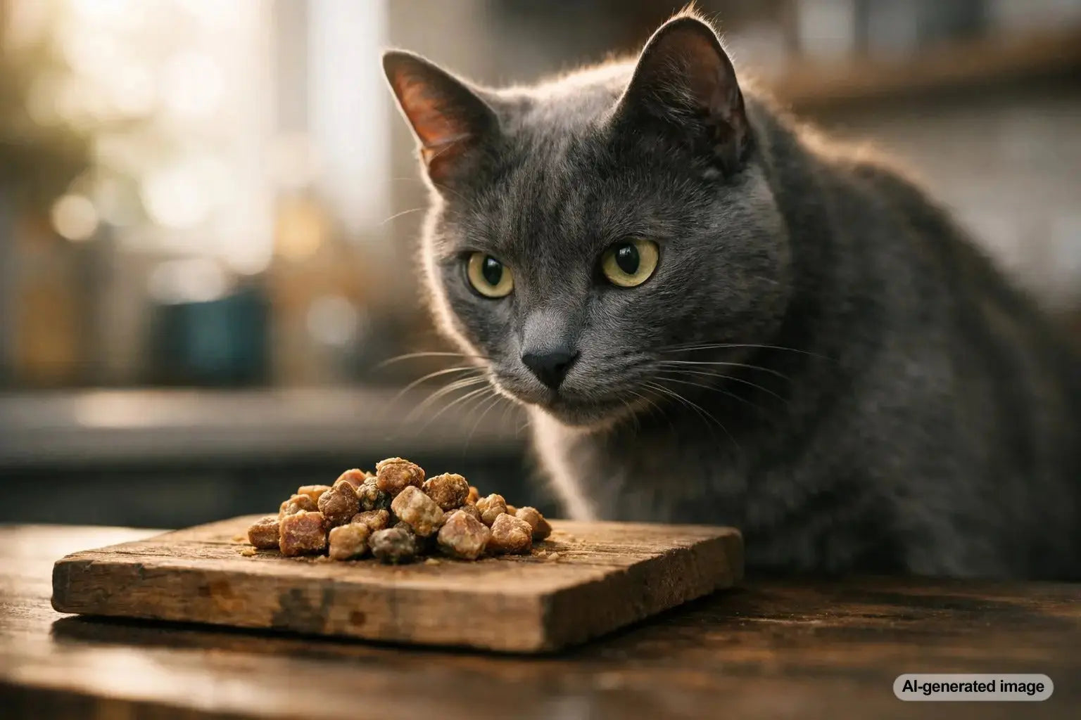 Cat enjoying nutritious treats with taurine for feline health