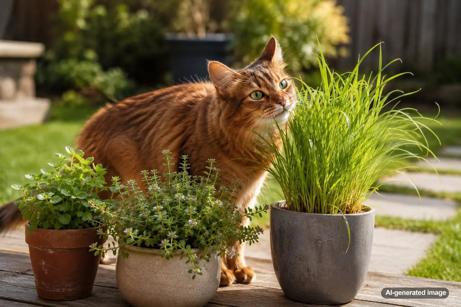Cat exploring catnip alternatives and plant-based scent enrichment