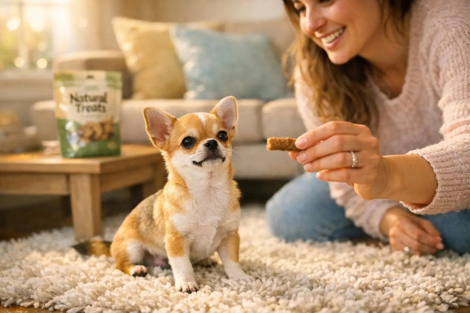 Chihuahua puppy building confidence with calm training to prevent small dog syndrome