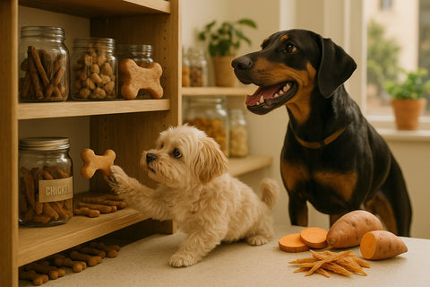 Choosing treats for small dogs vs large breeds blog featured image
