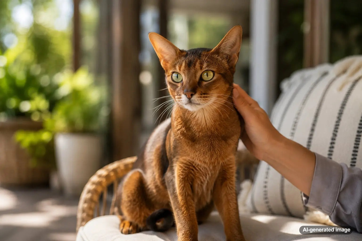 Healthy cat relaxing at home for a blog debunking common cat health myths