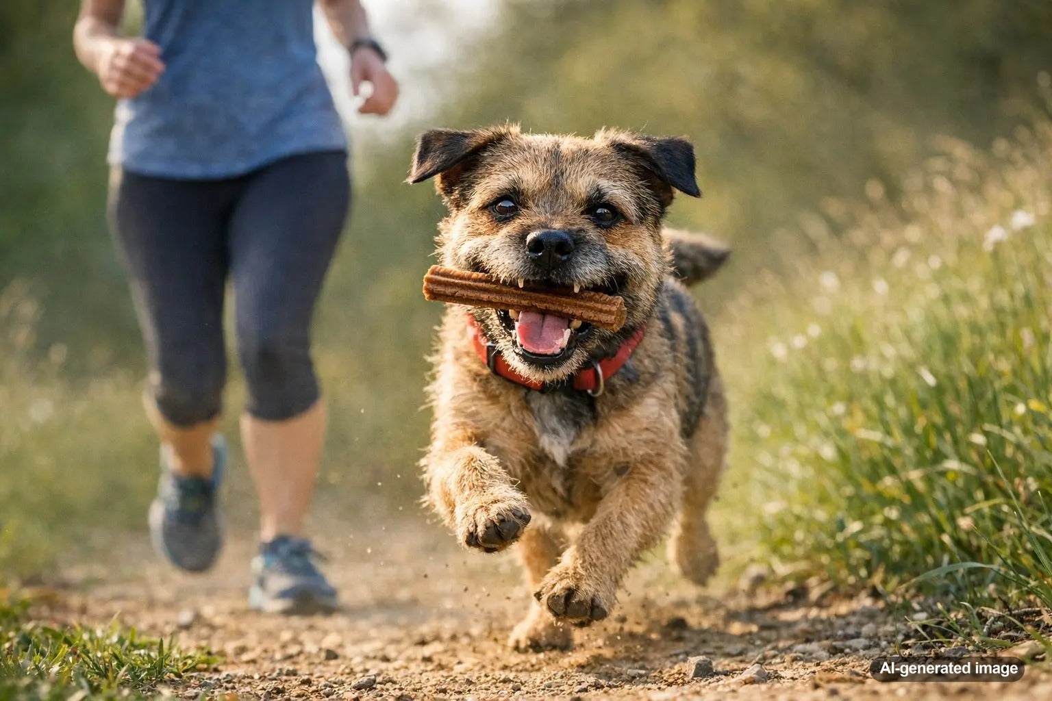 Dog enjoying Plato Pet Treats for dental health and chew-friendly clean teeth support