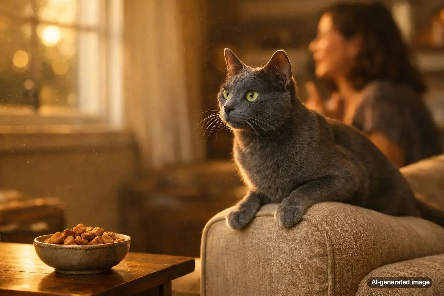Cat turning its head with curious expression as it hears its name