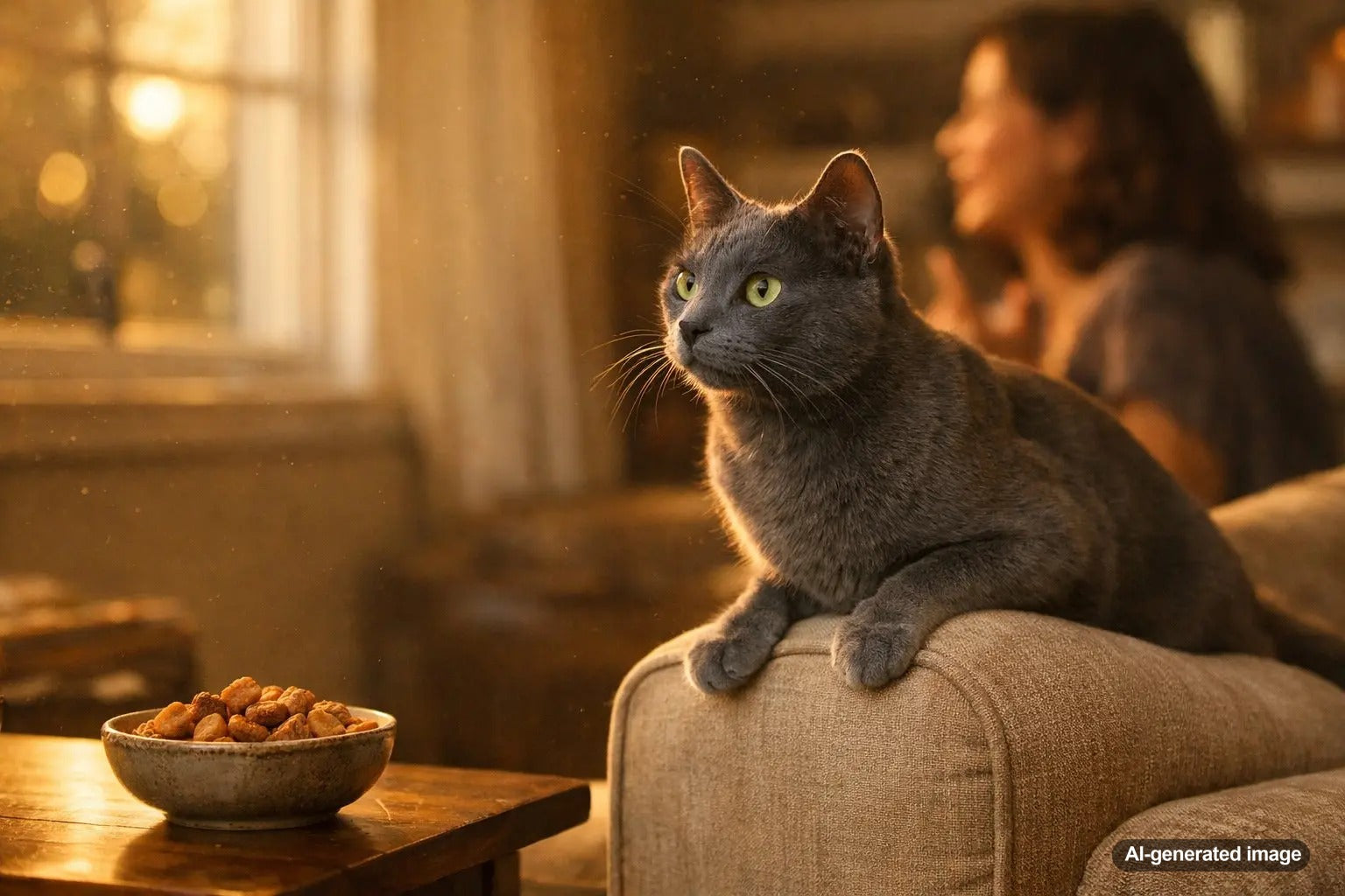 Cat turning its head with curious expression as it hears its name