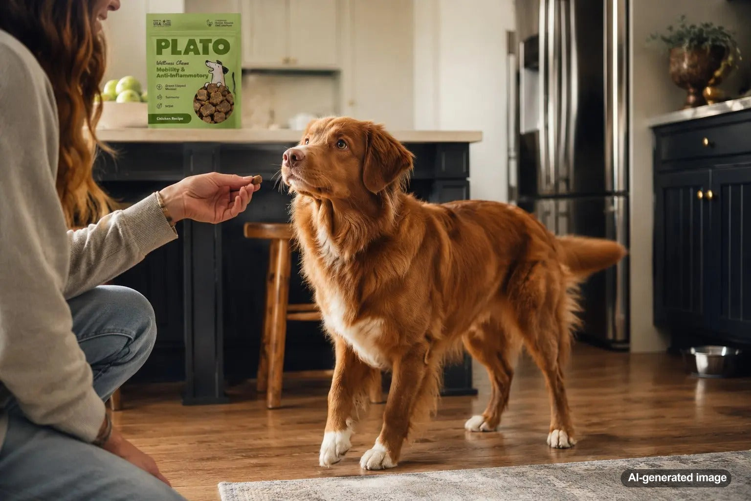 Dog enjoying a wellness treat while exploring whether collagen treats benefit dog skin and joint health