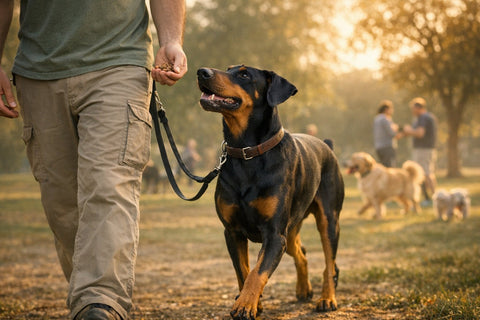 Doberman confidence training focused on building a stable and social companion