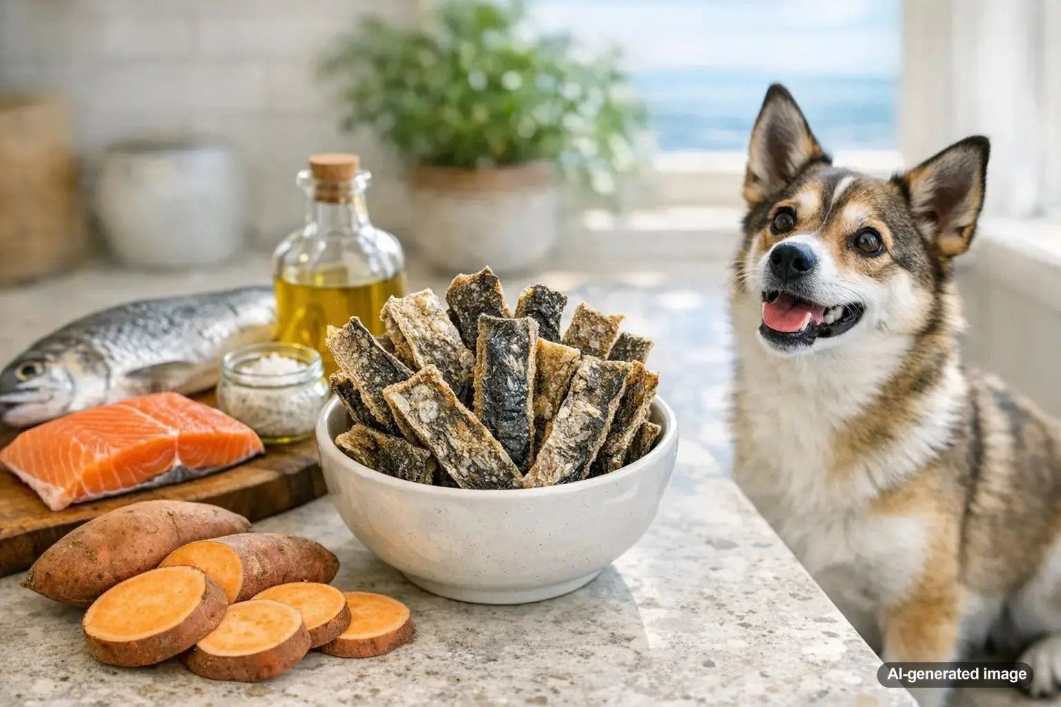 Dried cod skin dog chew healthy fish treat for dogs