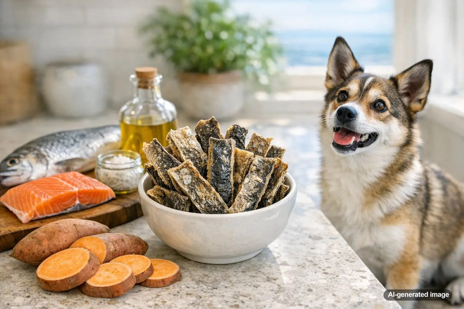 Dried cod skin dog chew healthy fish treat for dogs