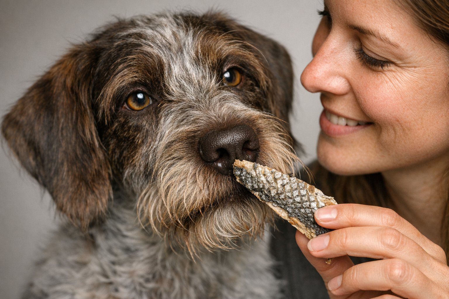 Dried cod skin dog treats for dogs with food sensitivities