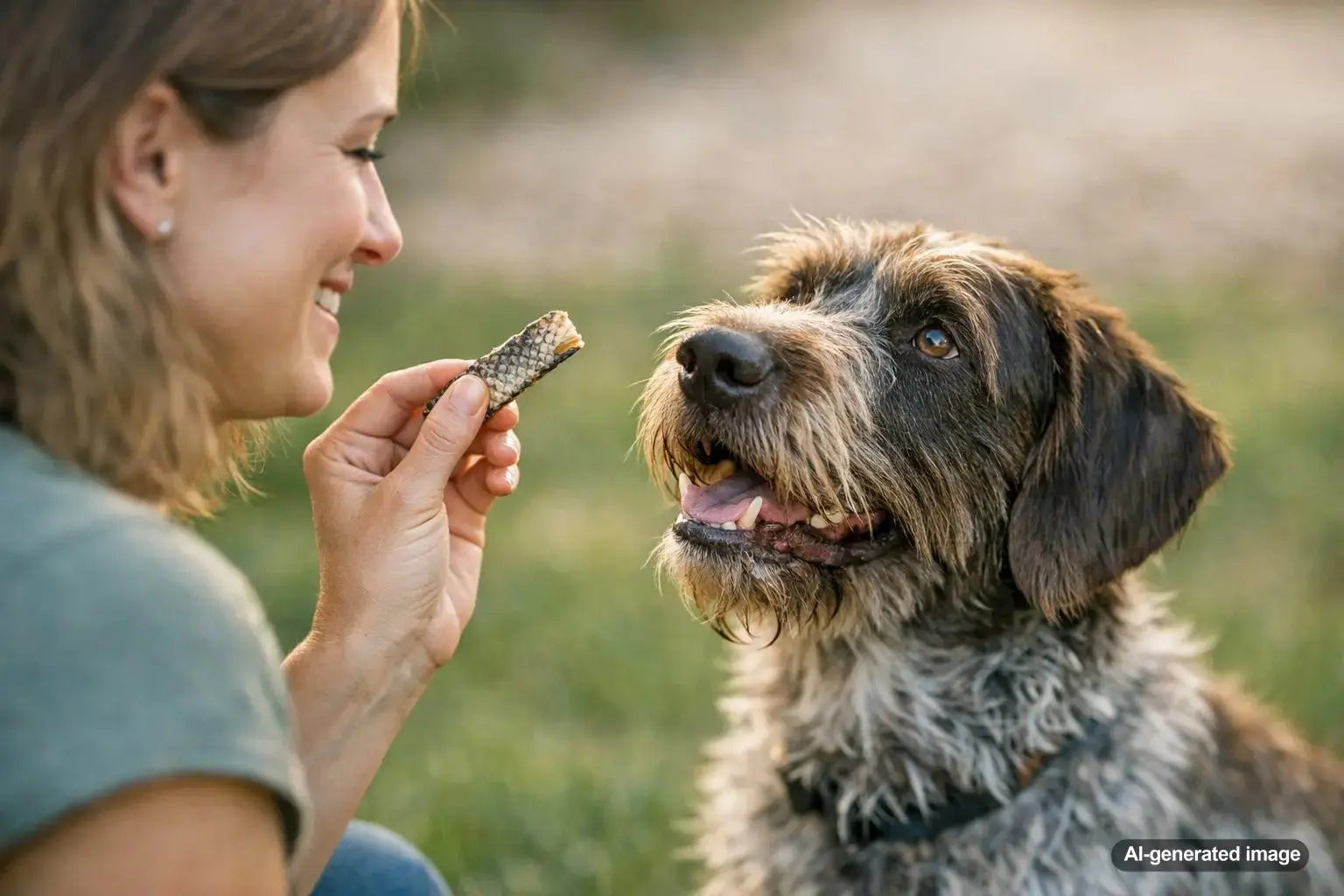 Fish skins for dogs displayed as a simple, omega-rich treat with chewy texture and natural appeal
