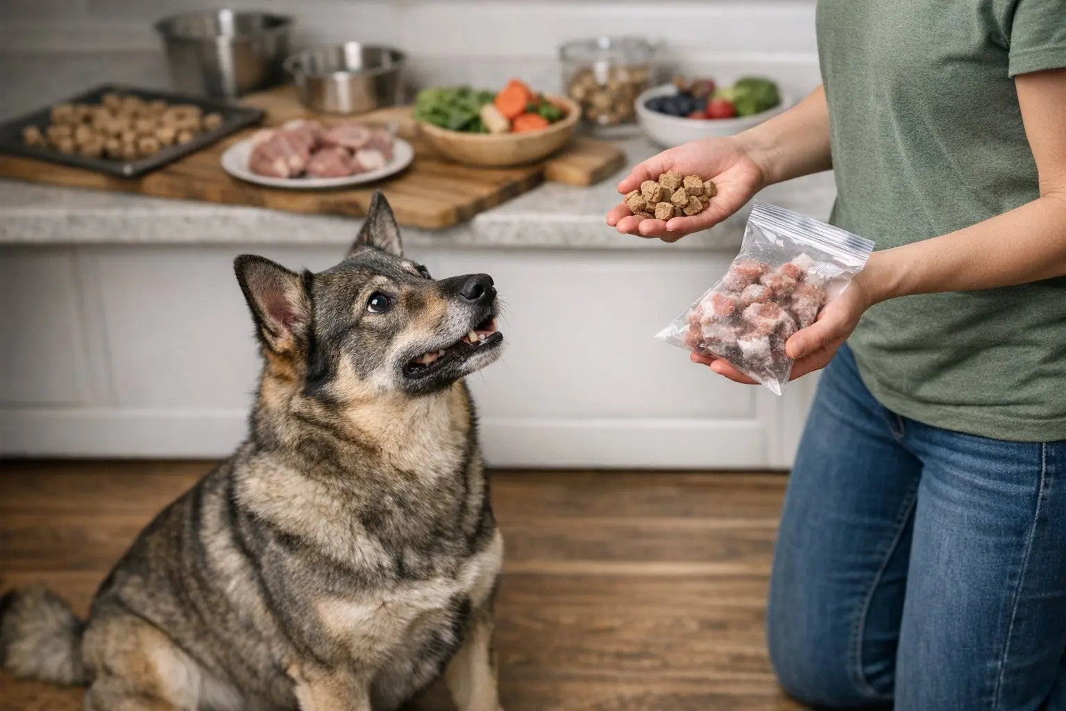Freeze dried raw dog food and frozen raw dog food compared for convenience for busy dog owners