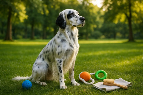 Elegant English Setter outdoors running