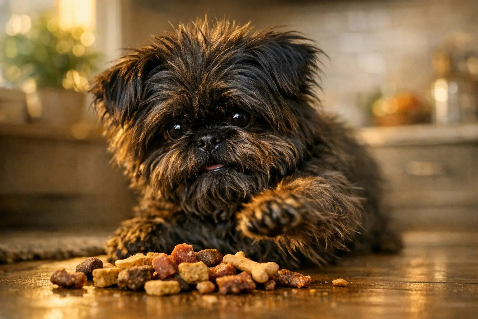 Affenpinscher monkey-faced small dog with expressive eyes and wiry coat