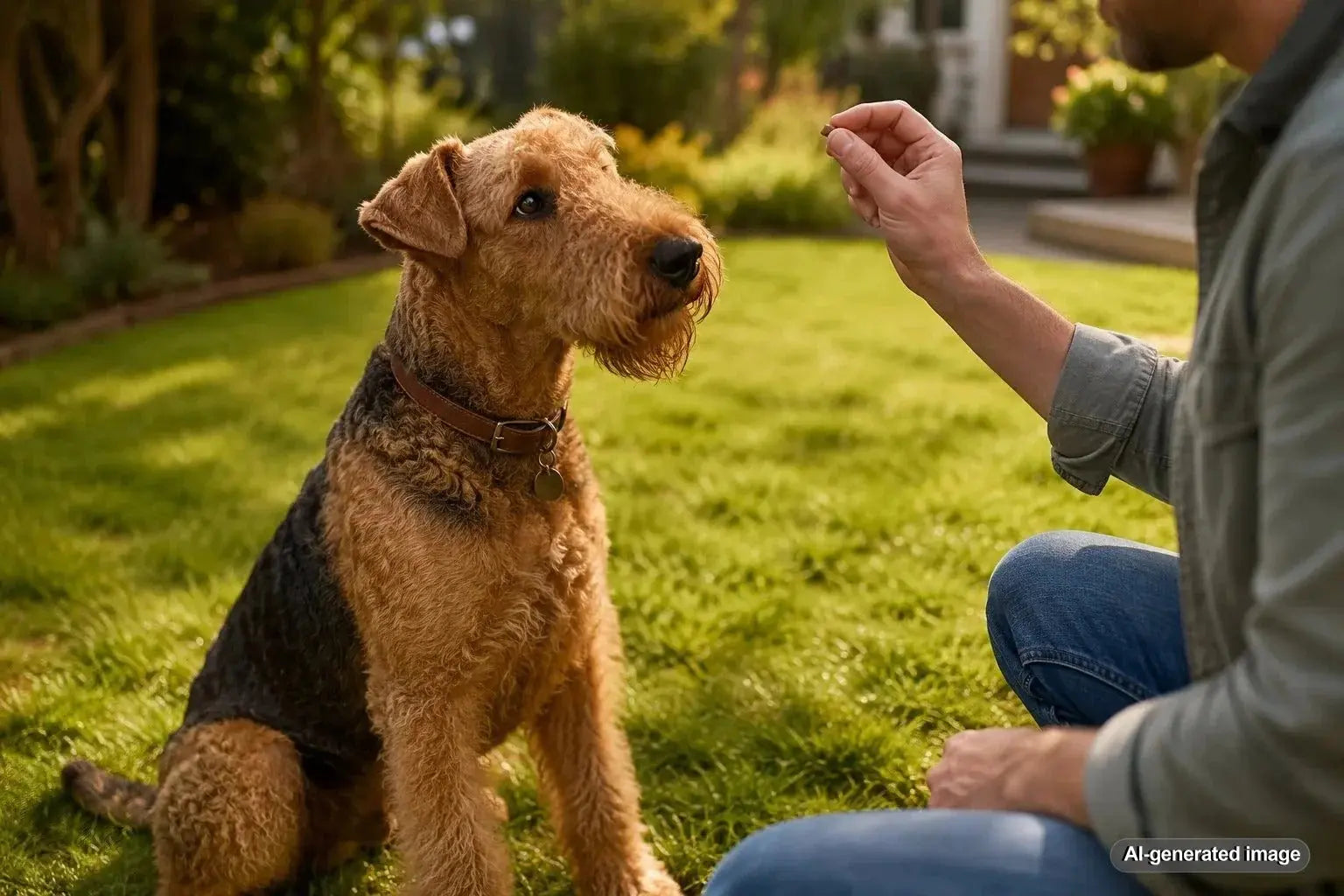 Airedale Terrier, the King of Terriers, with its distinctive wiry coat and clever expression