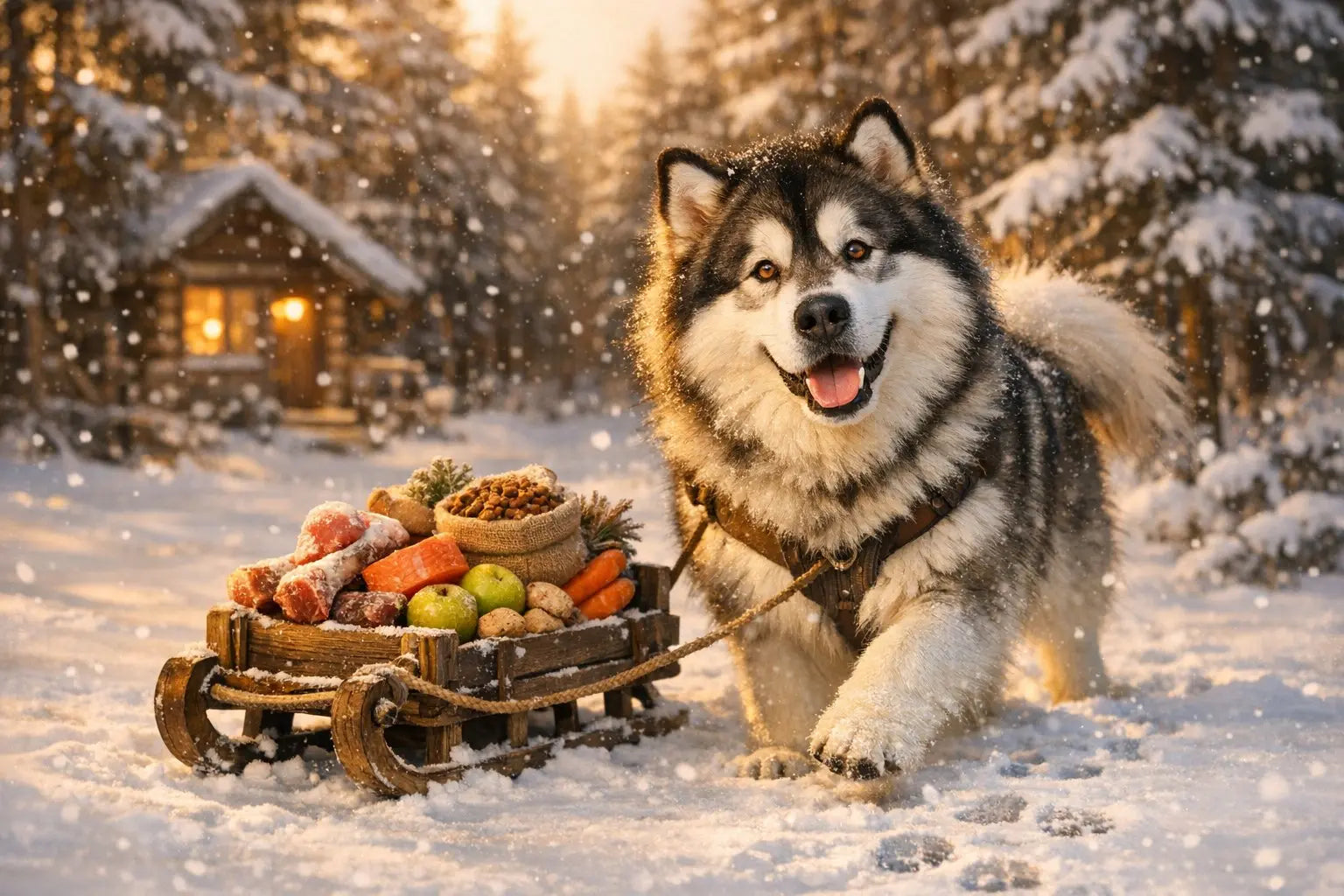 Alaskan Malamute sled dog showcasing strength, thick coat, and confident expression