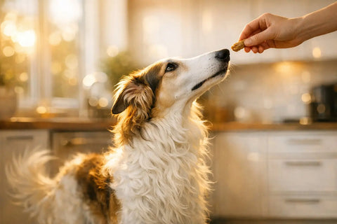 Elegant Borzoi Russian Wolfhound standing gracefully outdoors showcasing long coat and athletic build