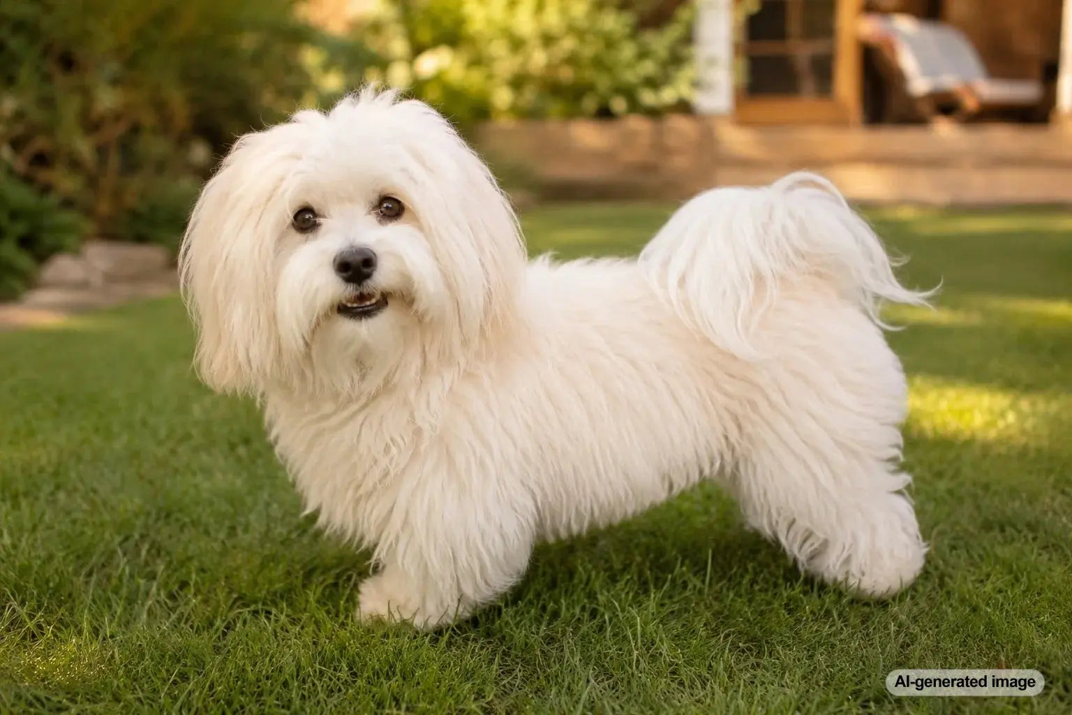 Fluffy white Coton de Tulear displaying the playful charm of Madagascar's cottony clown dog