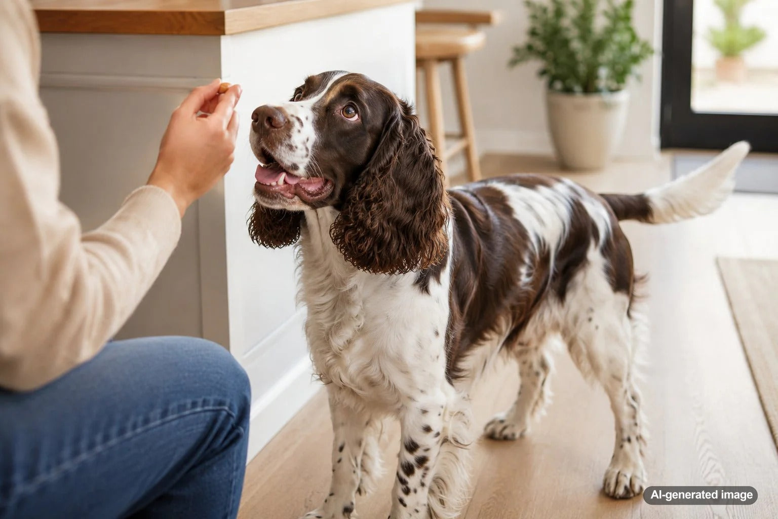 English Springer Spaniel standing outdoors as a joyful and athletic field companion