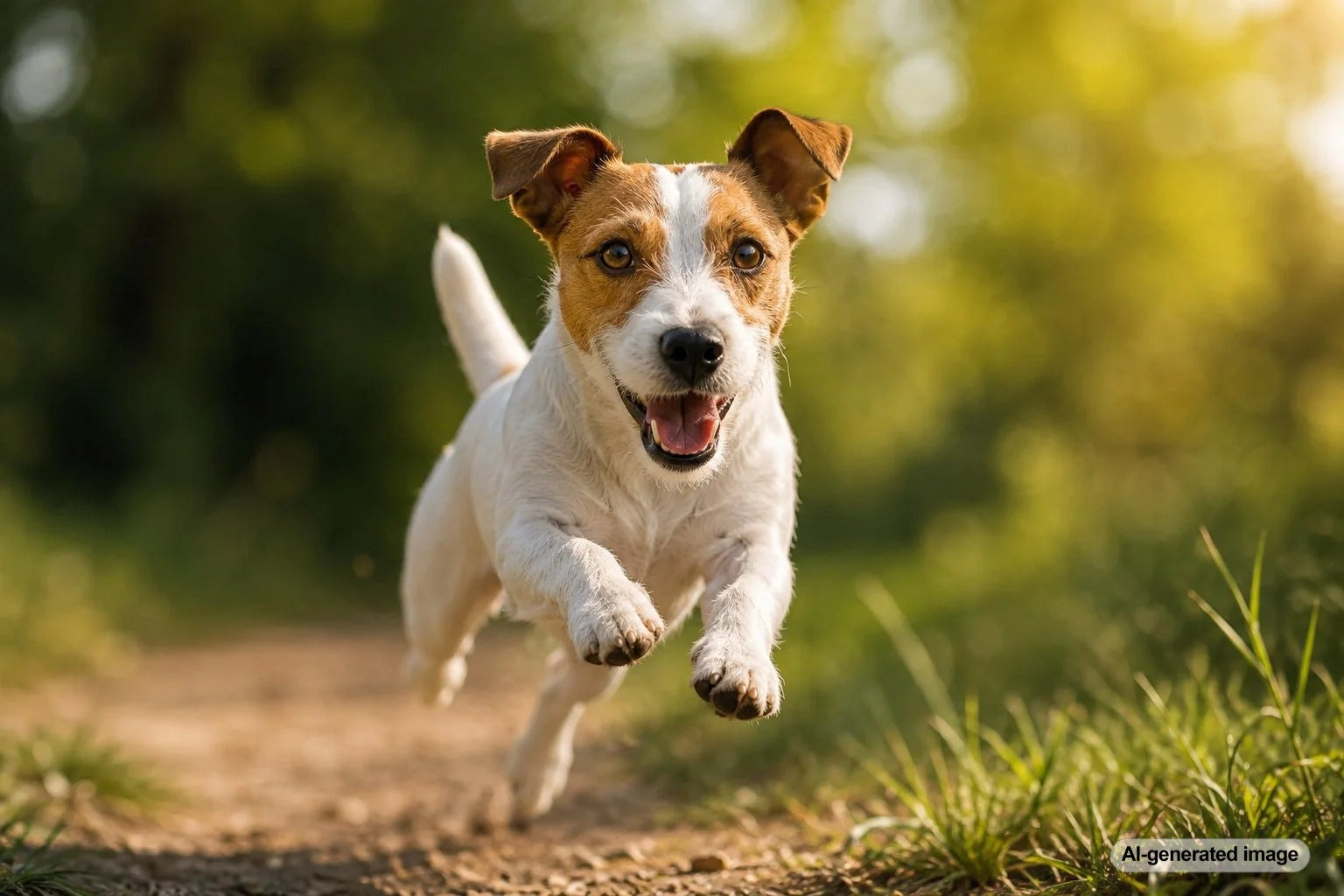 Jack Russell Terrier showing the energetic and intelligent personality of this active small dog breed