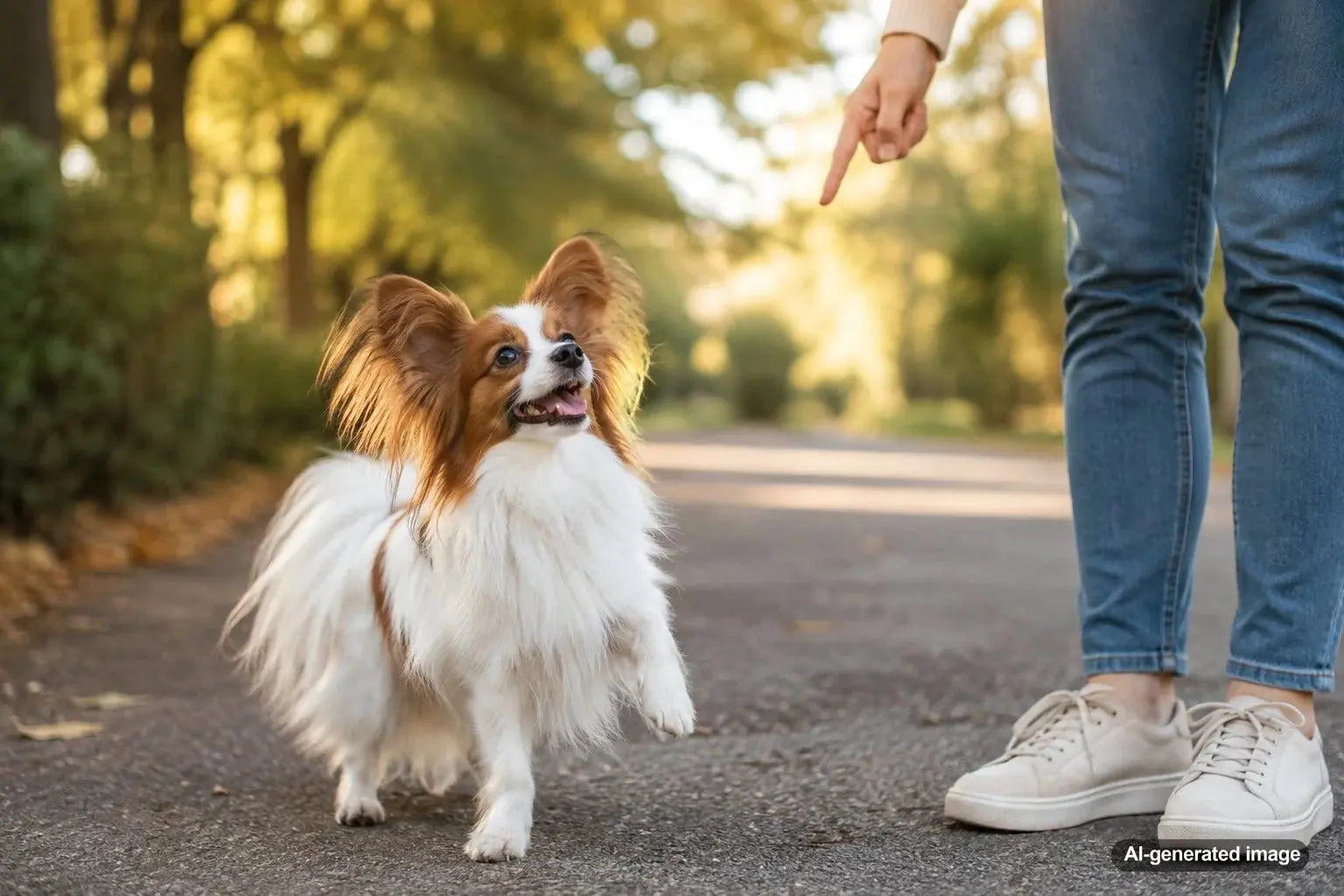 Papillon dog with distinctive butterfly-shaped ears