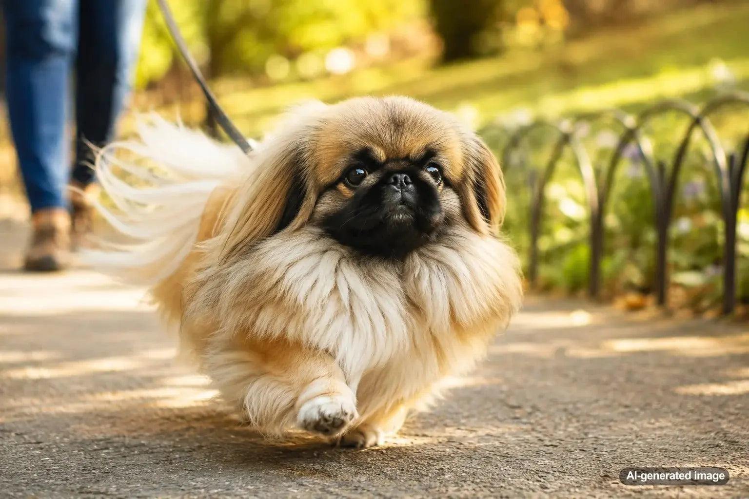Pekingese Lion Dog with a long coat and regal appearance