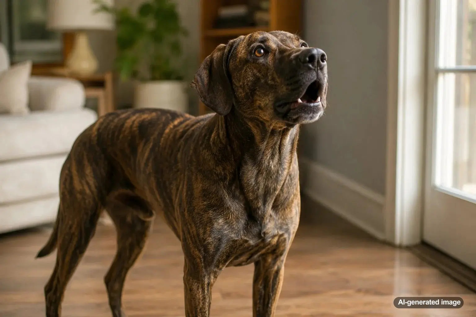 Plott Hound showcasing the brave tracking breed known for its brindle coat and powerful voice
