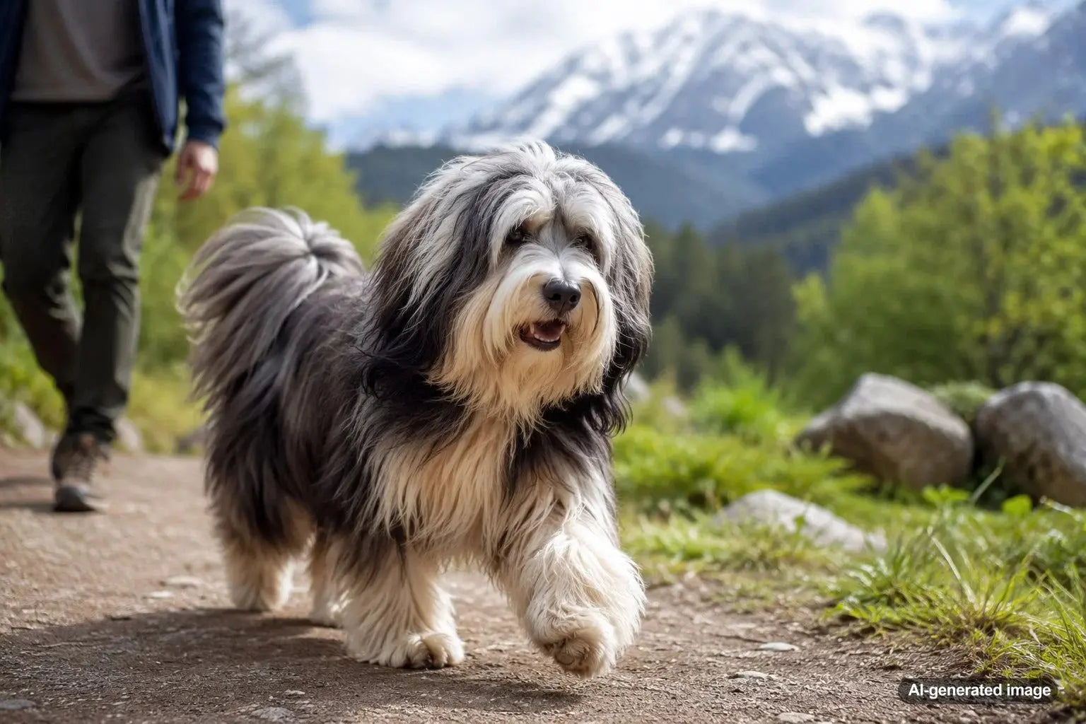 Tibetan Terrier snowy-mountain companion with a long shaggy coat