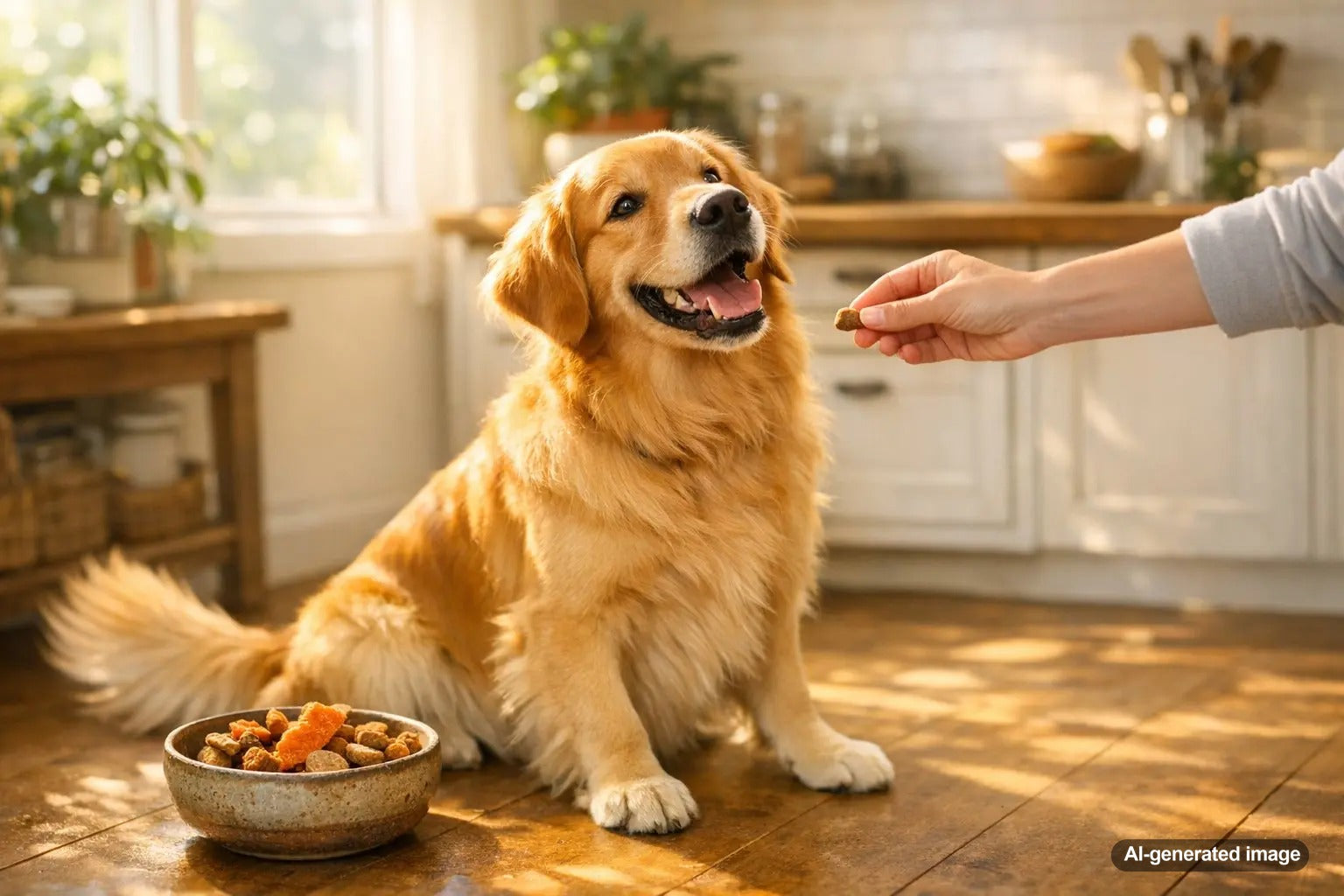 Golden Retriever enjoying a happy daily routine with exercise and enrichment