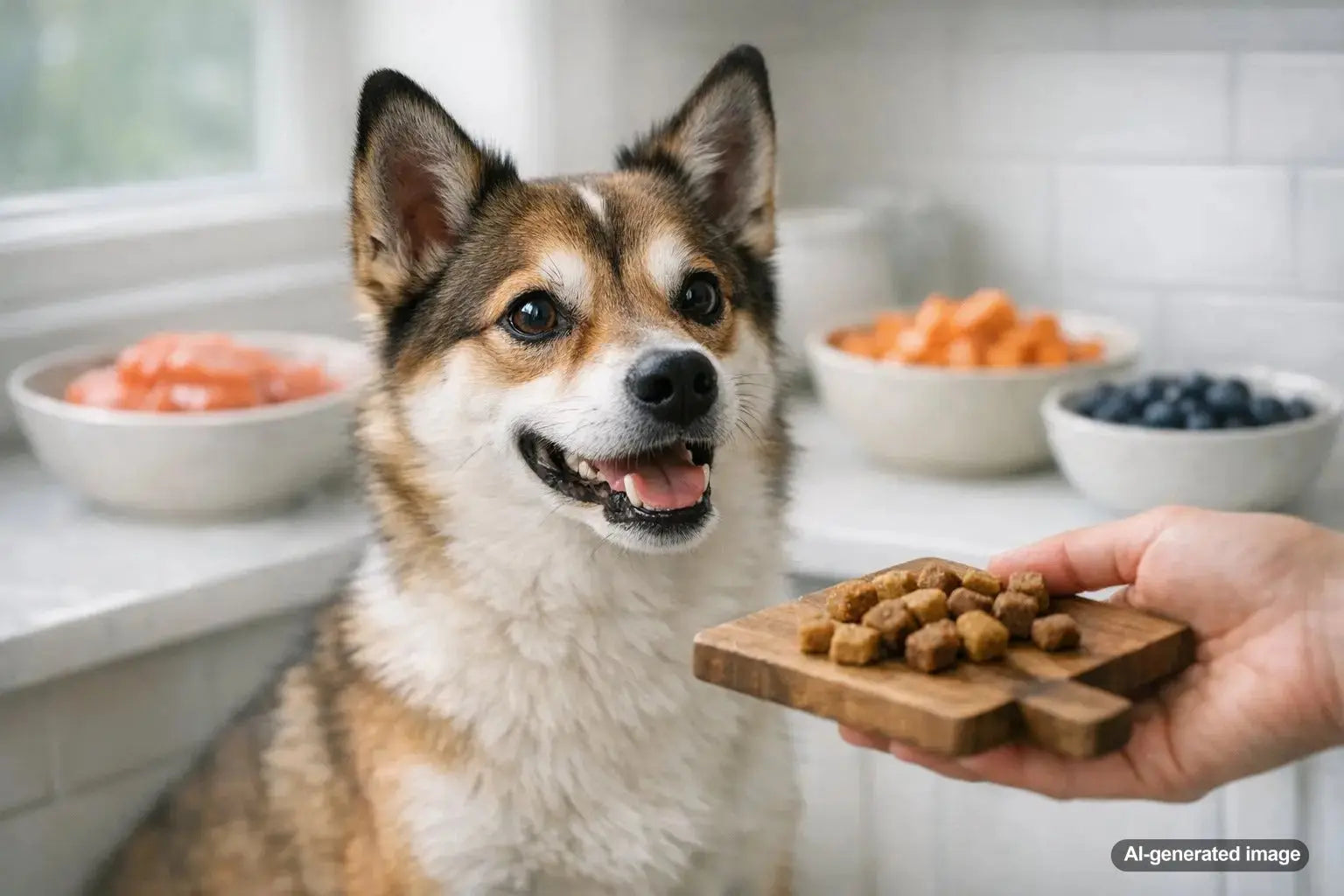 Healthy dog treat options for dogs on a weight loss plan enjoying nutritious low calorie snacks