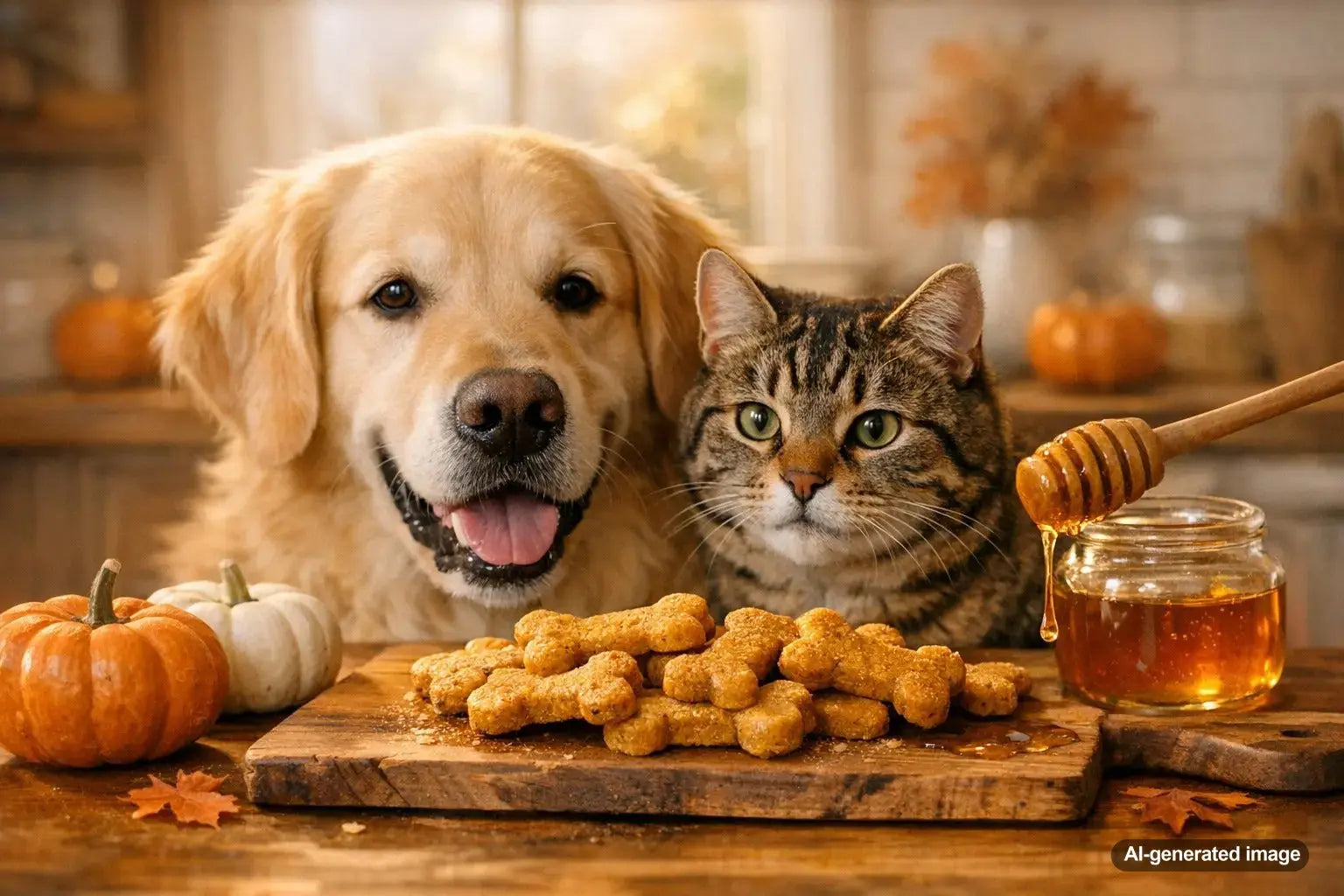 Honey and pumpkin dog treats featuring sweet and savory flavors for dogs